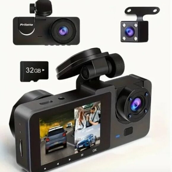G308 4K Front and Rear Dash Camera with Infrared Night Vision and 32GB SD Card - Picture 1 of 7